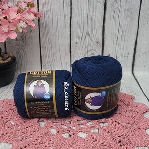 2 Lion Cotton Worsted-Weight Yarn in Navy Blue